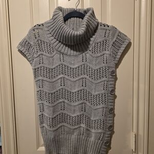 Elegant Gray Cowl Neck Sweater